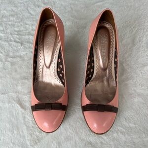 Mischa Lin Sweet Pink & Brown Bow Women's Heels